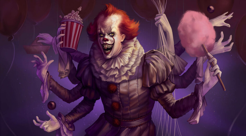 Six-Armed Pennywise GIF Wallpaper: Unleashing Fear in Fan Art