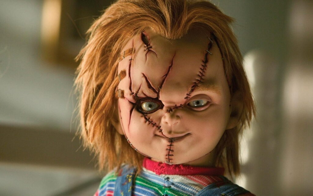 Sinister Playtime: Chucky's Dark and Creepy Child's Horror in HD Wallpaper Background