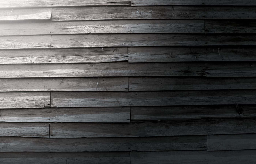 Textured Black and White Wood Wallpaper: Rustic Plank Design
