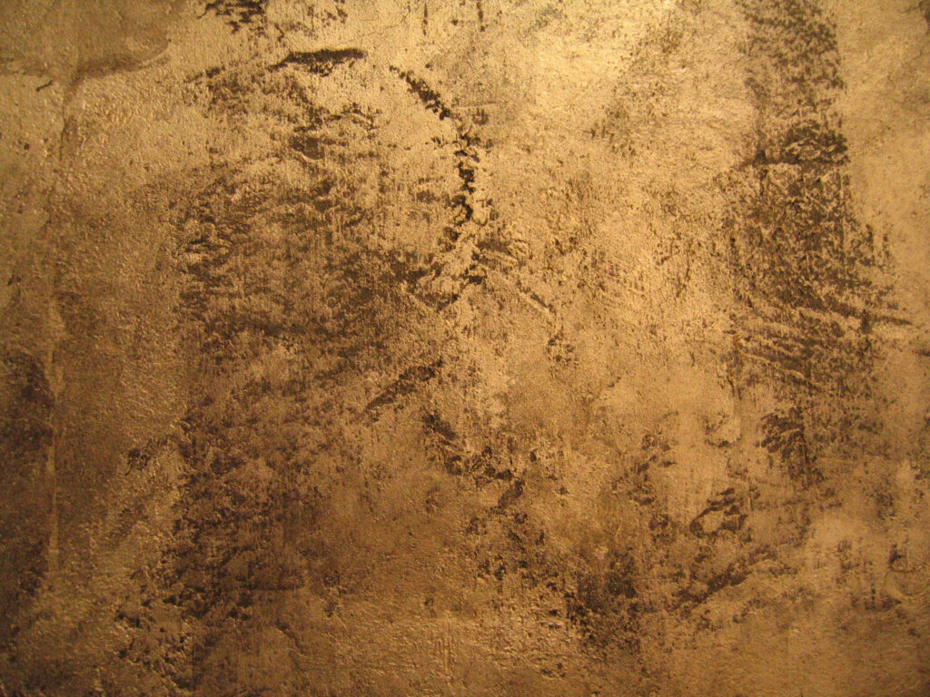 Textured Bronze Panel Wallpaper: Rustic, Earthy Metallic Design