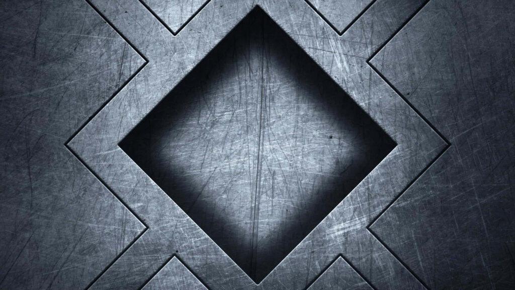 Rugged Steel Plate Wallpaper: Geometric Textured Metal Design
