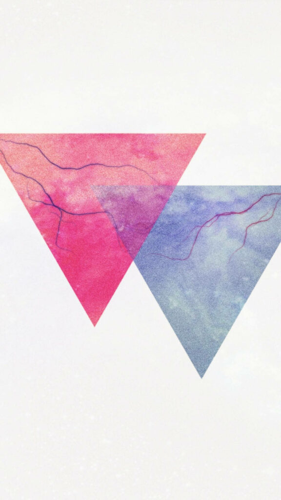 Textured Pink & Blue Triangle Wallpaper for Phone Screens