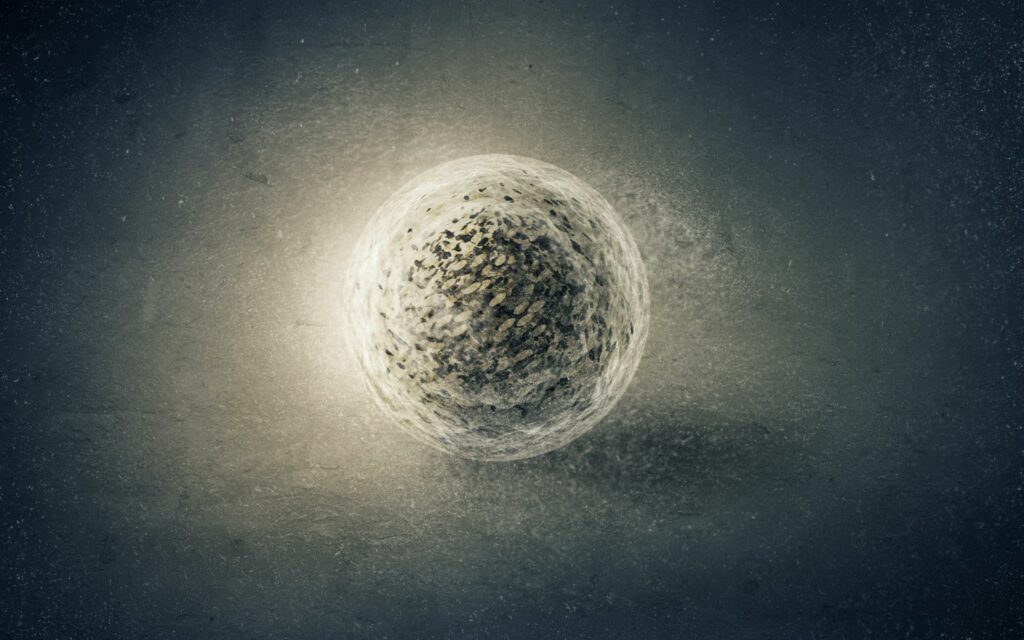 Textured Sphere Wallpaper: Ethereal Cosmic Background 2560x1600