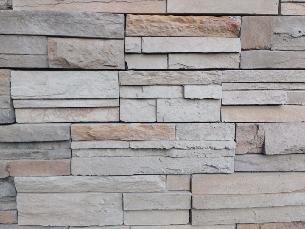Textured Stone Wall in Beige, Cream, & Gray – Wallpaper Background
