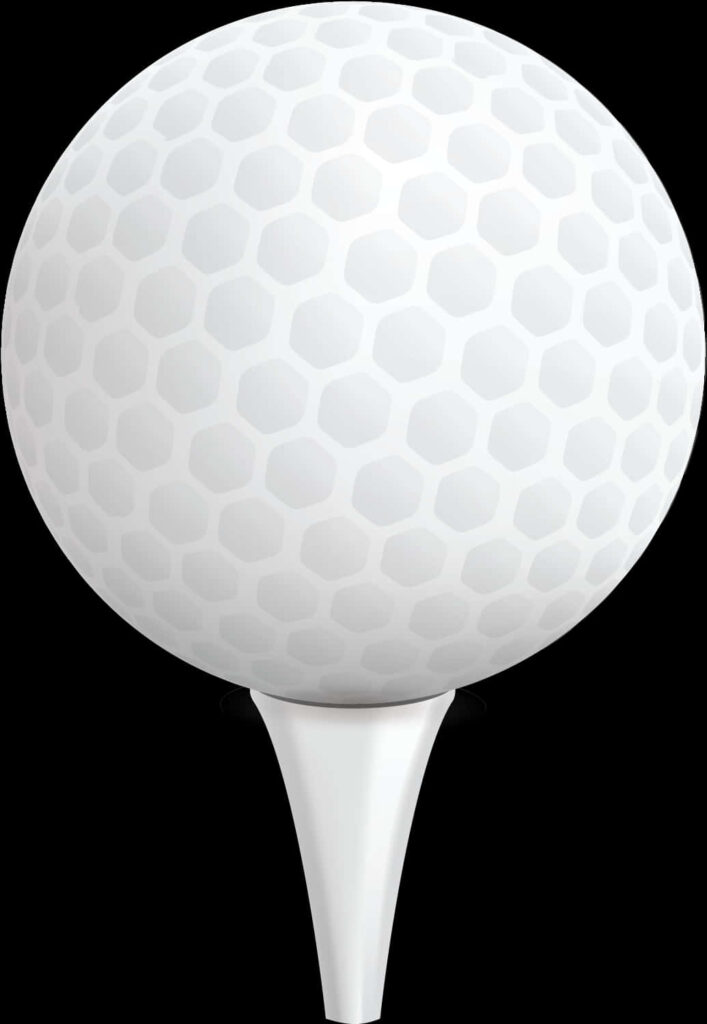 Textured White Golf Ball on Tee - Transparent Background Wallpaper