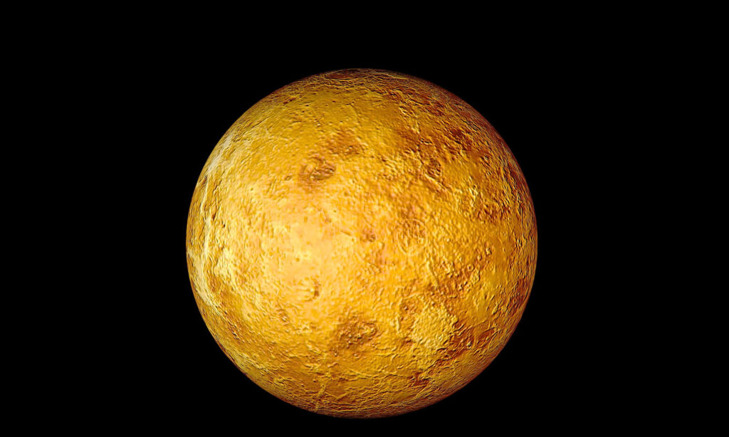 Minimalistic Yellow Sphere on Black Background - Wallpaper Effect