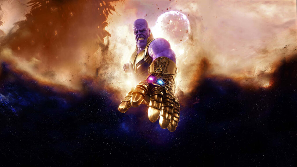 Thanos Infinity Gauntlet HD Wallpaper: Cosmic Power Background