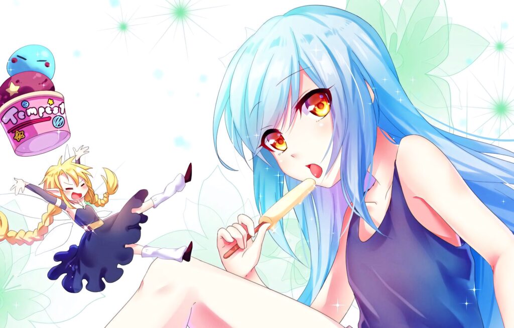 That Time I Got Reincarnated as a Slime wallpaper Rimuru Tempest with Ramiris enjoying popsicle