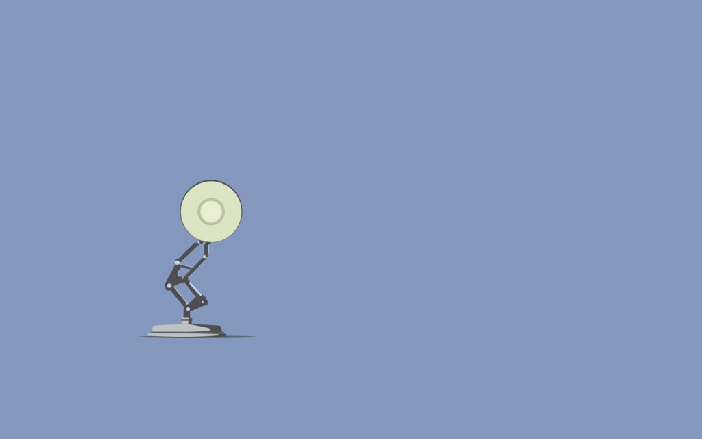 Adorable Pixar Lamp Wallpaper on a Blue Background