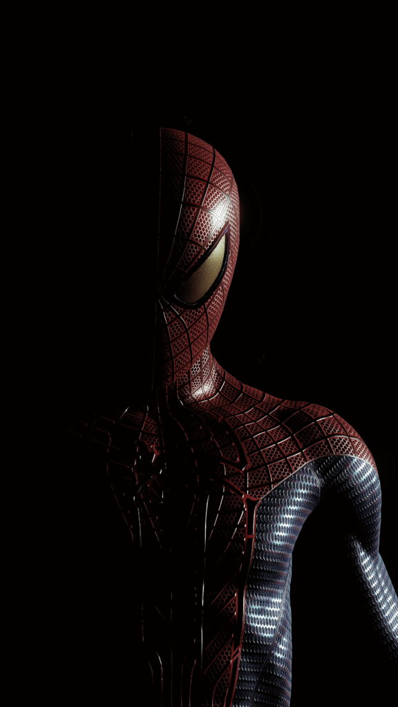 HD Spider-Man wallpaper with detailed suit, dark background, Marvel’s Amazing Spider-Man fans