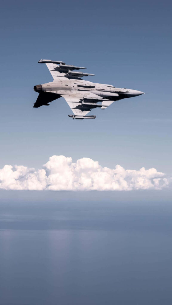 Fighter Jet in the Air Upside Down Background Wallpaper