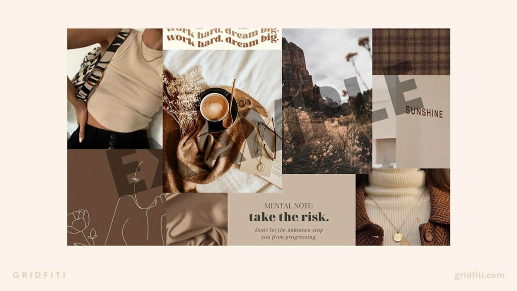 Shades of Earth: An Aesthetic Laptop Wallpaper featuring a Brown-themed Collage