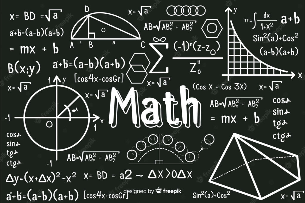 Mathematical Symbols and Formulas Wallpapers with Chalkboard Background & Educational Theme