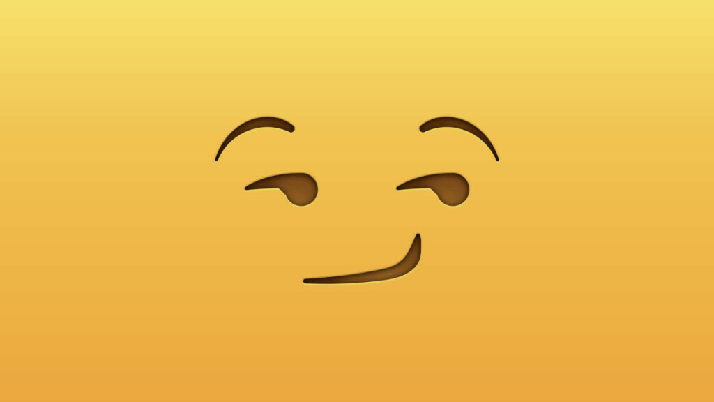 The Playful Emoticon: A Charming Animated Yellow Smiley Face with a Tongue-tied Surprise, Blushing Cheeks, and Sparkling Eyes Wallpaper