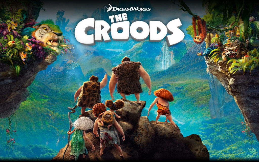 The Croods: Exploring the Prehistoric Wilderness from Behind - Majestic Rocky Landscape Sets the Stage Wallpaper