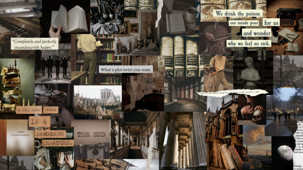 The Art of Dark Academia: A Wallpaper Collage Celebration