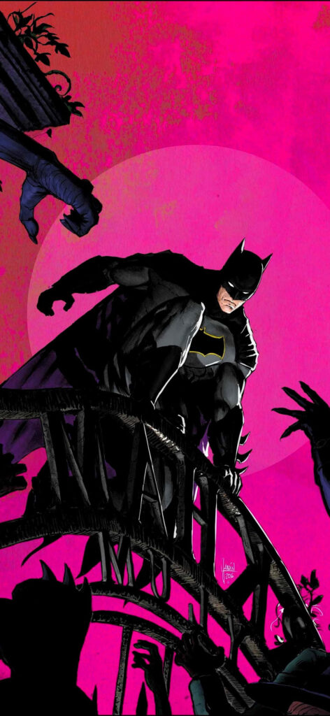 Pink Canvas Art Heroic Batman: A Dark and Stylish Mobile Wallpaper