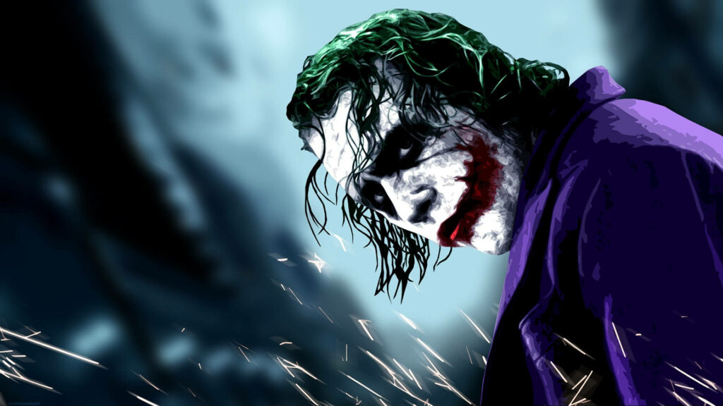 The Chilling Transformation: Heath Ledger's Unforgettable Joker Look in 'The Dark Knight' Wallpaper