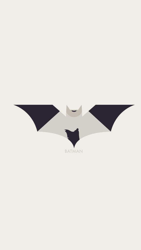 Clean and Sleek: Batman's Iconic Symbol Gracefully Adorns Your iPhone Screen Wallpaper