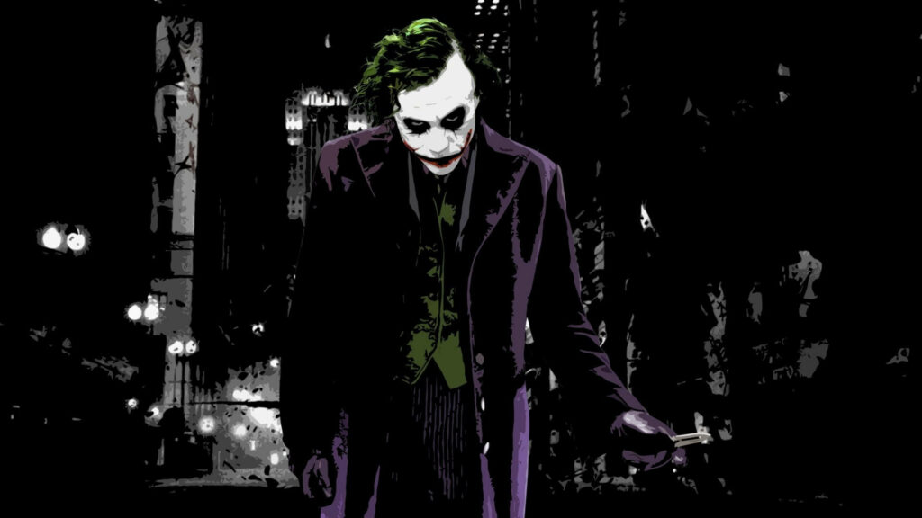 The Villain Unleashed: Stunning HD Poster Art Showcasing The Joker's Infamous Charm in The Dark Knight - Captivating Joker Drawing Background Image Wallpaper