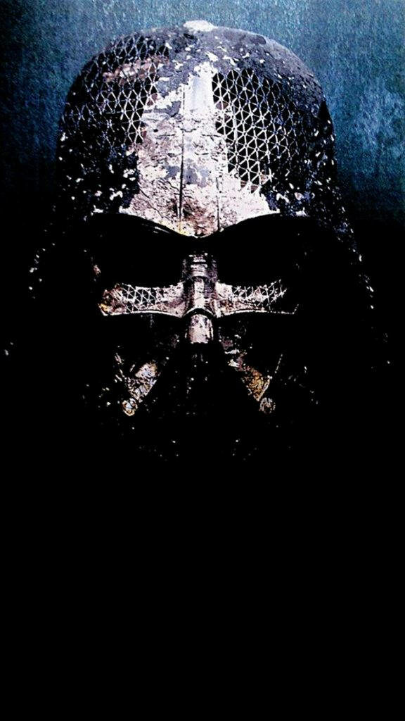 The Force Unleashed: A Striking Star Wars Inspired iPhone Wallpaper showcasing Darth Vader's Iconic Textured Mask