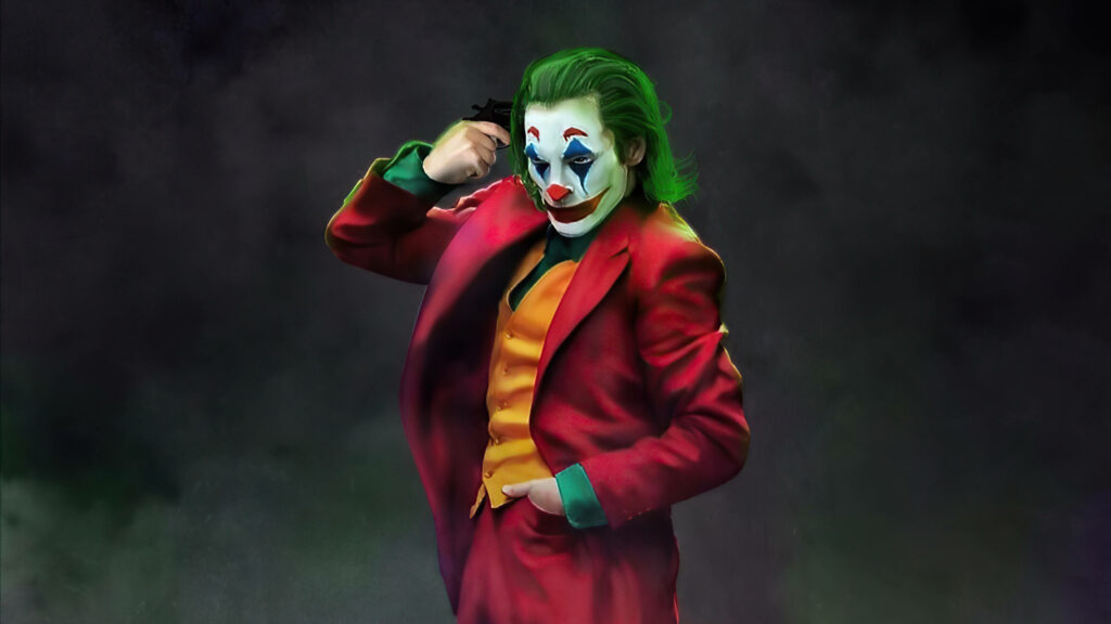 The Dark Dance of Joker: A Stunning Black Ultra HD Wallpaper