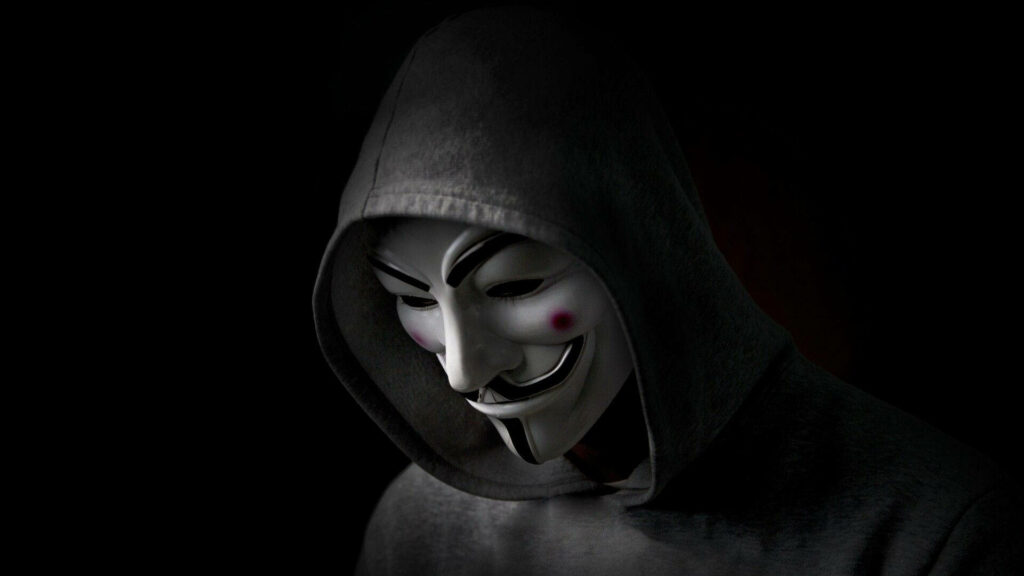 Hooded Vendetta Hacker: Dark Background Full HD Image Wallpaper