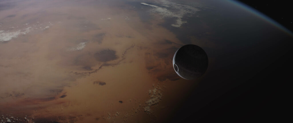 Imposing Power: The Iconic Death Star Dominates in This Captivating 4k Ultra Widescreen Wallpaper