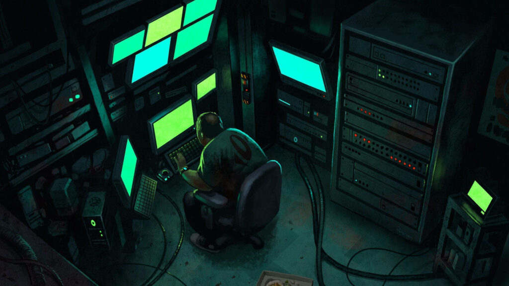 Hacking Haven: Immersed in a Rainbow of Computers and Electronic Gadgets – Full HD Background Wallpaper