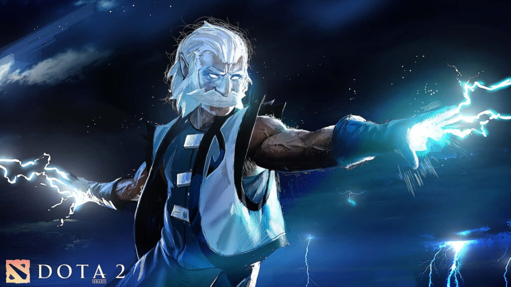 Might of Zeus : A Striking 1920x1080 Wallpaper from Dota 2's Intense Multiplayer Battle Arena