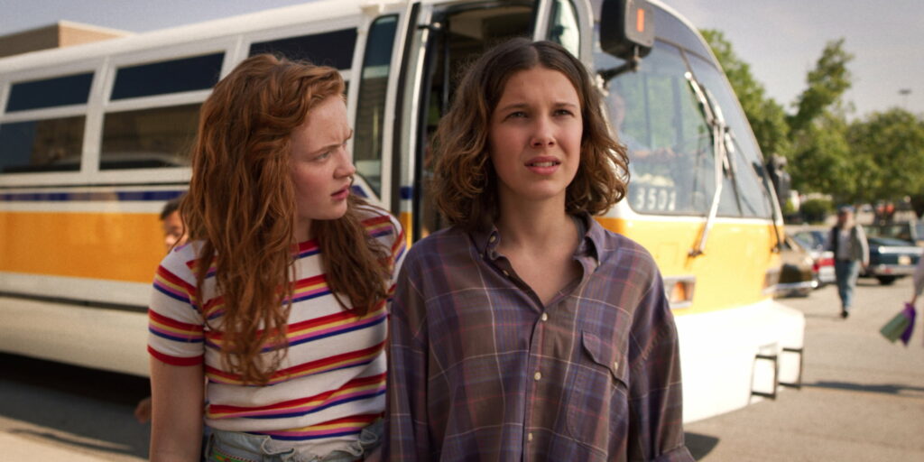 TV's Striking Duo: Eleven and Max Take Center Stage in This HD Wallpaper from Stranger Things