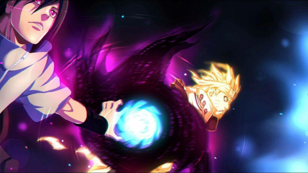 Unleashing The Combined Power of Naruto and Sasuke's Rasengan Wallpaper