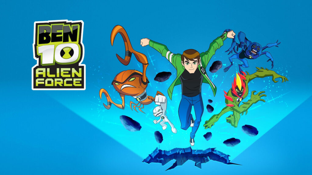 Ben 10 Alien Force: Unleashing Power and Transformations in Vibrant Blue Wallpaper