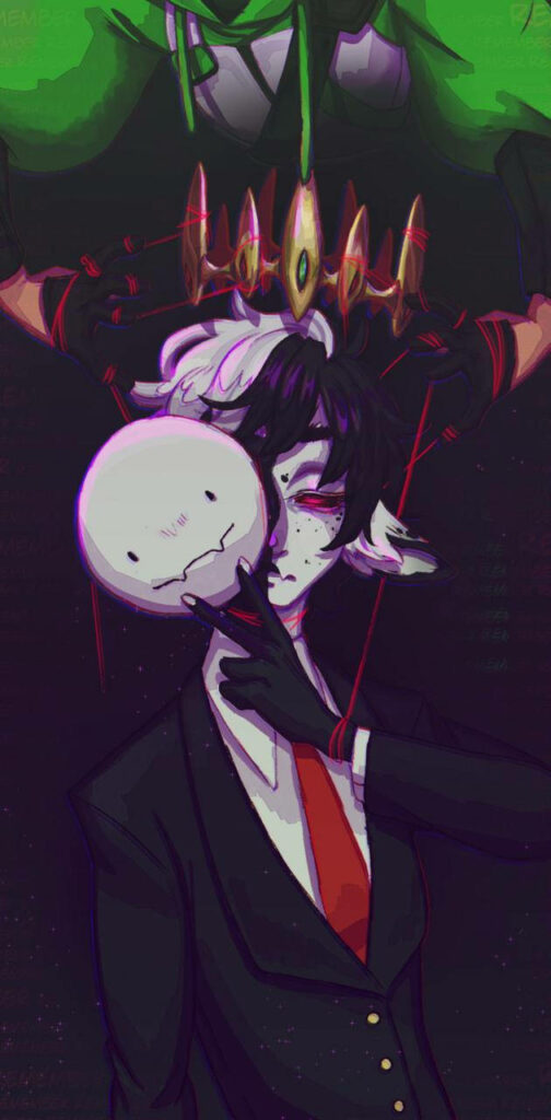 The Enigmatic Monarch: Ranboo Embraces His Dark Persona Wallpaper