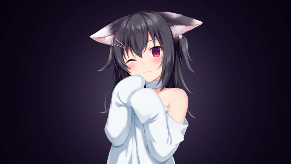 Captivating Dark Anime Cute Girl Wallpaper