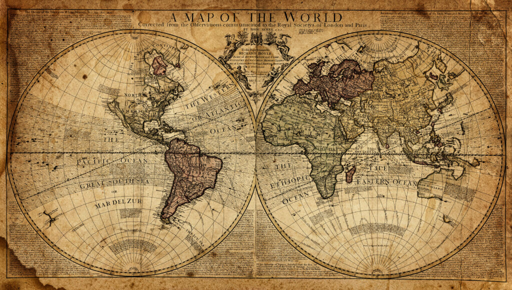 Discovering the World: Vintage Brown Map 4K Wallpaper