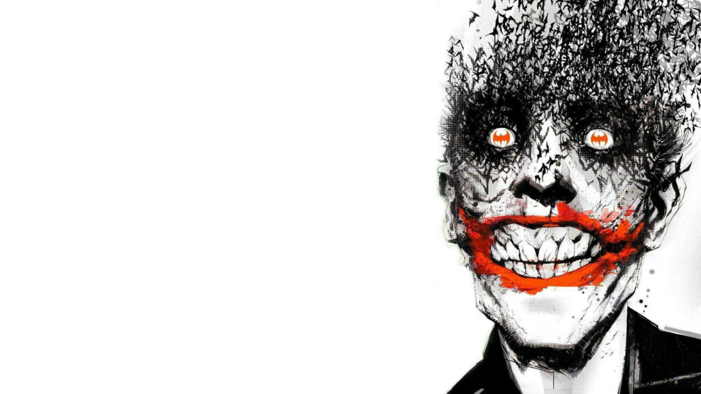 Fading Insanity: The Batman's Haunting Joker Wallpaper