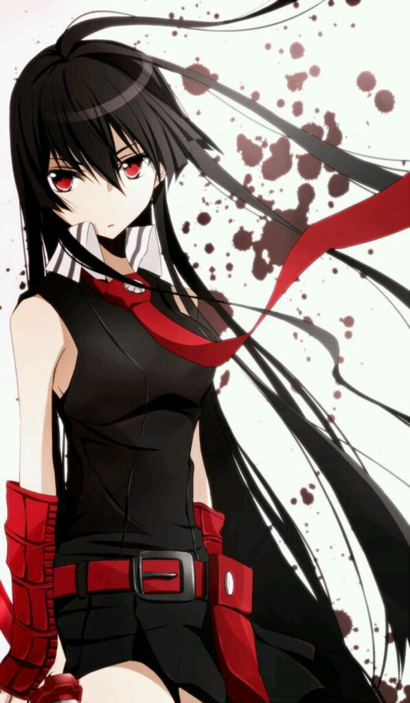 Demon Slayer: Akame Unleashed - 4k Anime Phone Wallpaper with Blood-Stained Sword