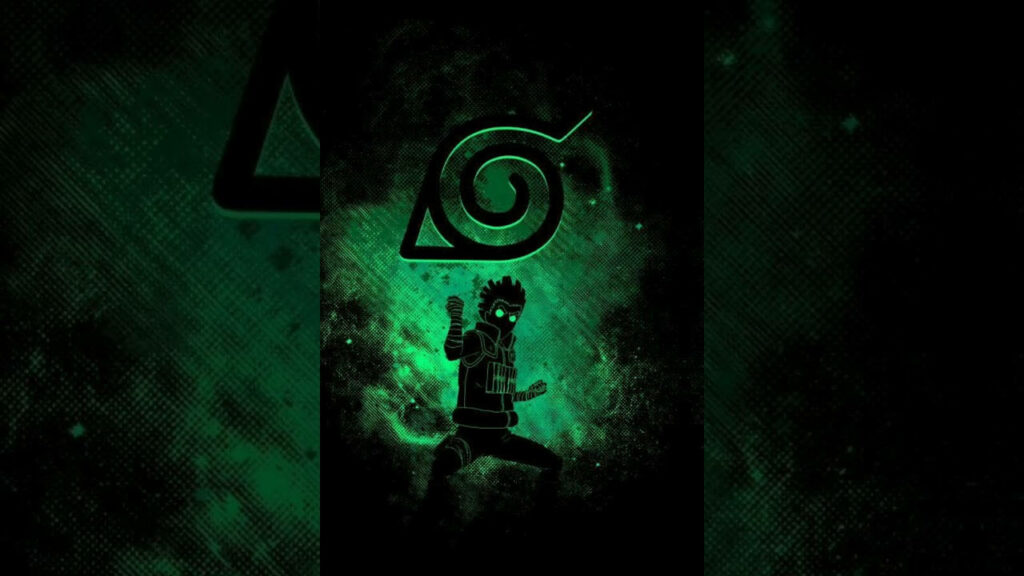 The Green Gate Unleashed: Rock Lee Wallpaper with Hidden Leaf Village Symbol
