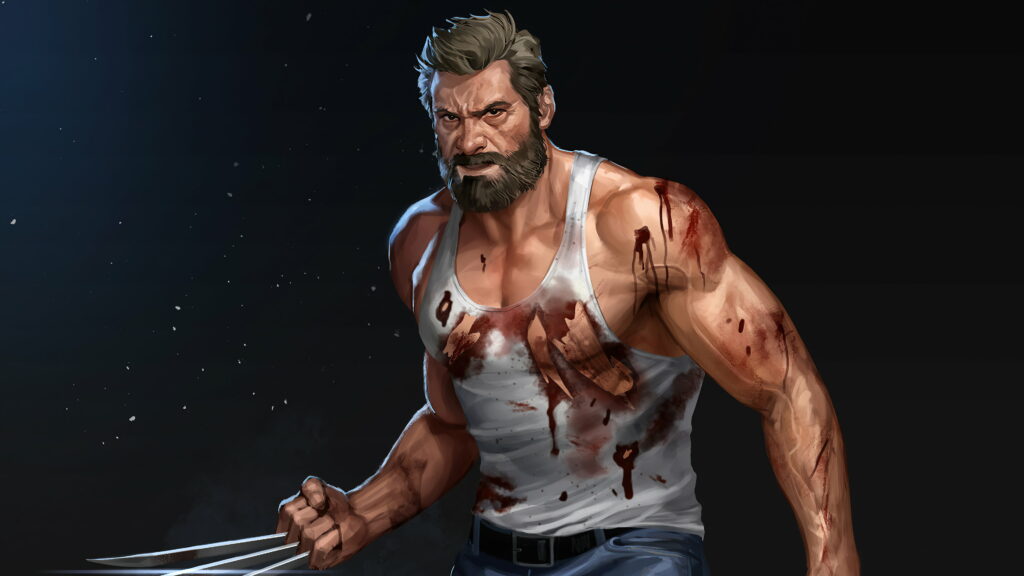 Unleashing Superhero Powers: Hugh Jackman as Wolverine Captivating in 4K Wallpaper
