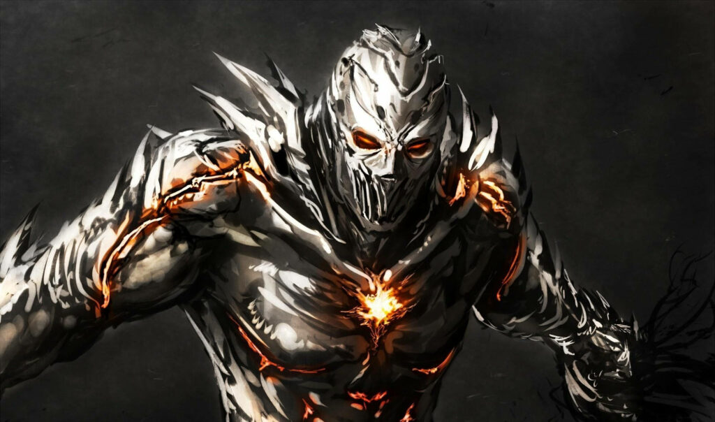 Fiery Ferocity: Introducing the Metallic Monster Wallpaper