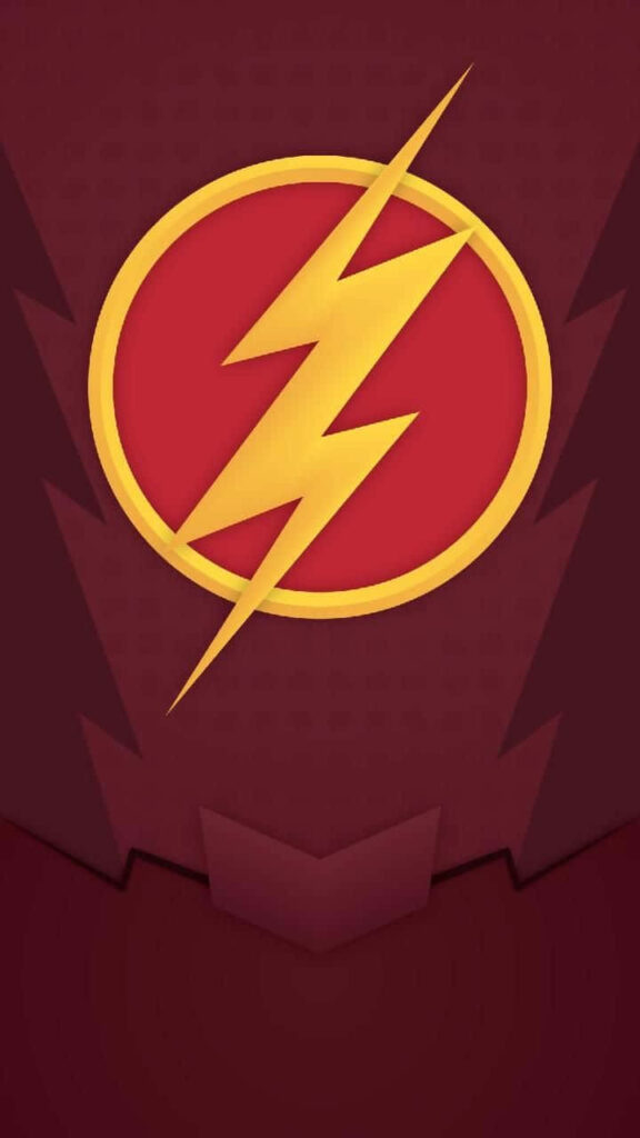 The Flash logo with yellow lightning bolt on vibrant red background superhero wallpaper