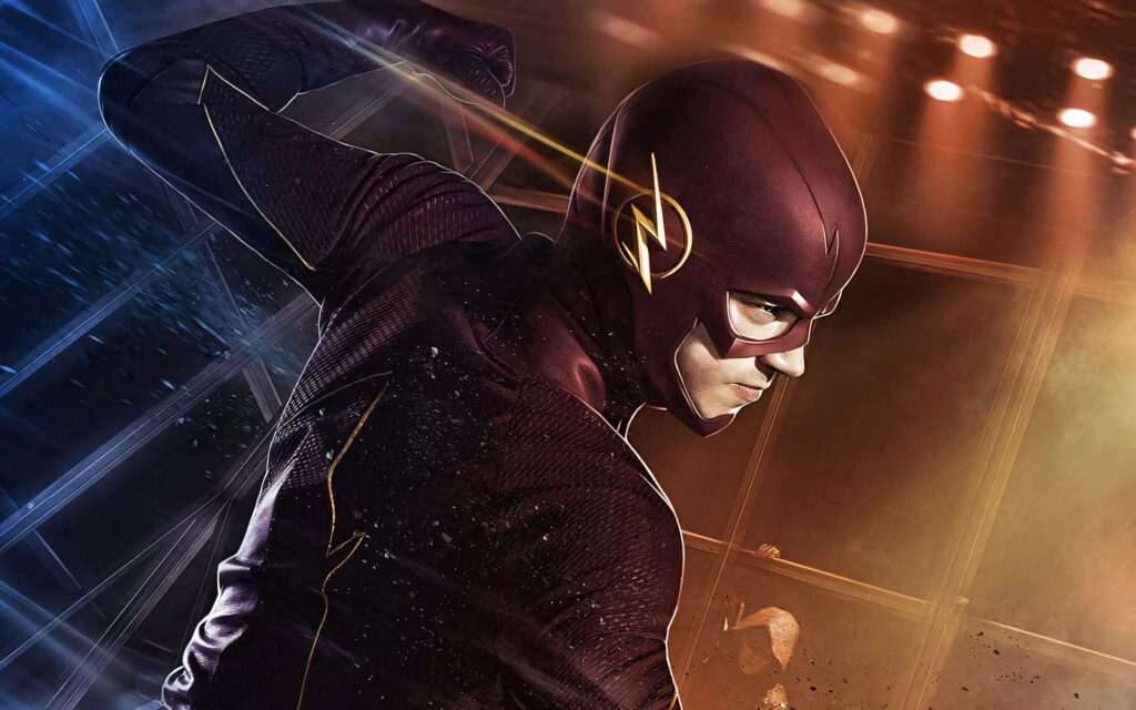 The Flash TV show dynamic wallpaper with dramatic lighting and energetic motion effects