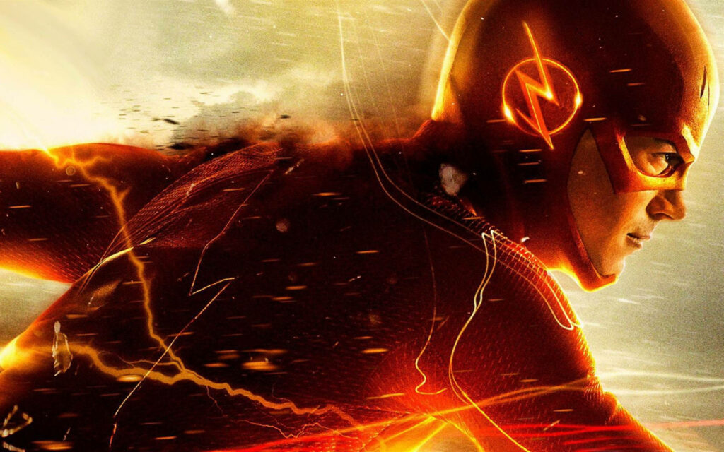 Grant Gustin Embracing Lightning: The Flash In Action! Wallpaper