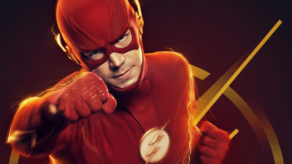 Dynamic Flash Wallpaper: Iconic Red Suit & Lightning Effects
