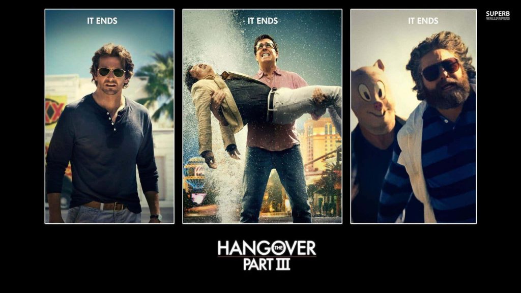 The Hangover Part III cast triptych Bradley Cooper Ed Helms Ken Jeong Zach Galifianakis wallpaper