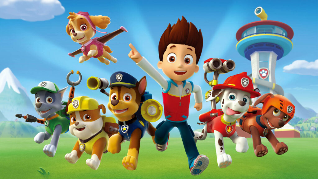 Pawesome Paw Patrol: The Brave Crew and Their Leader Ready for Action! Wallpaper