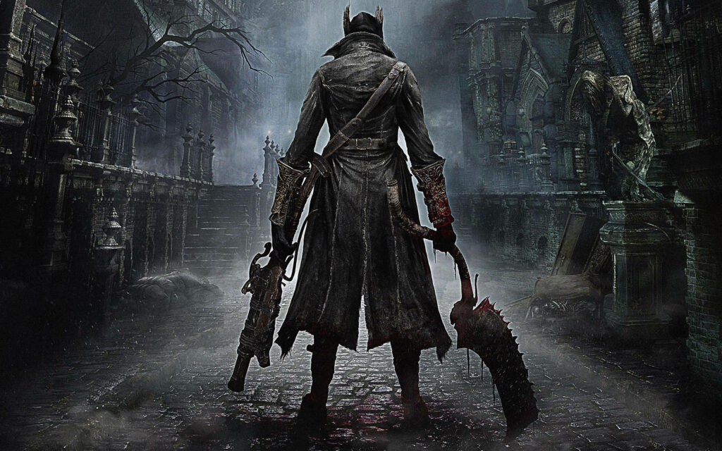 Slaying in the Shadows: Hunter Wallpaper from Bloodborne Action RPG