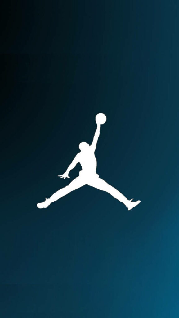 The All-Time Classic: Jordan's Airborne Brilliance Captured in Nike's Iconic Brand Logo Wallpaper in HD 640x1136 Resolution