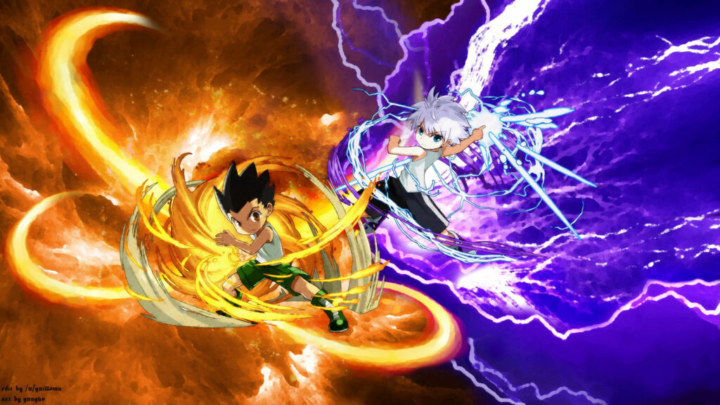 The Dynamic Duo: Gon and Killua Unite as Unbreakable Friends on Their Hunter Quest Wallpaper